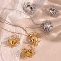 Dreamshow PVD Gold Plated Jewelry Crab Pendant Necklace and Earrings Set Stainless Steel Jewelry