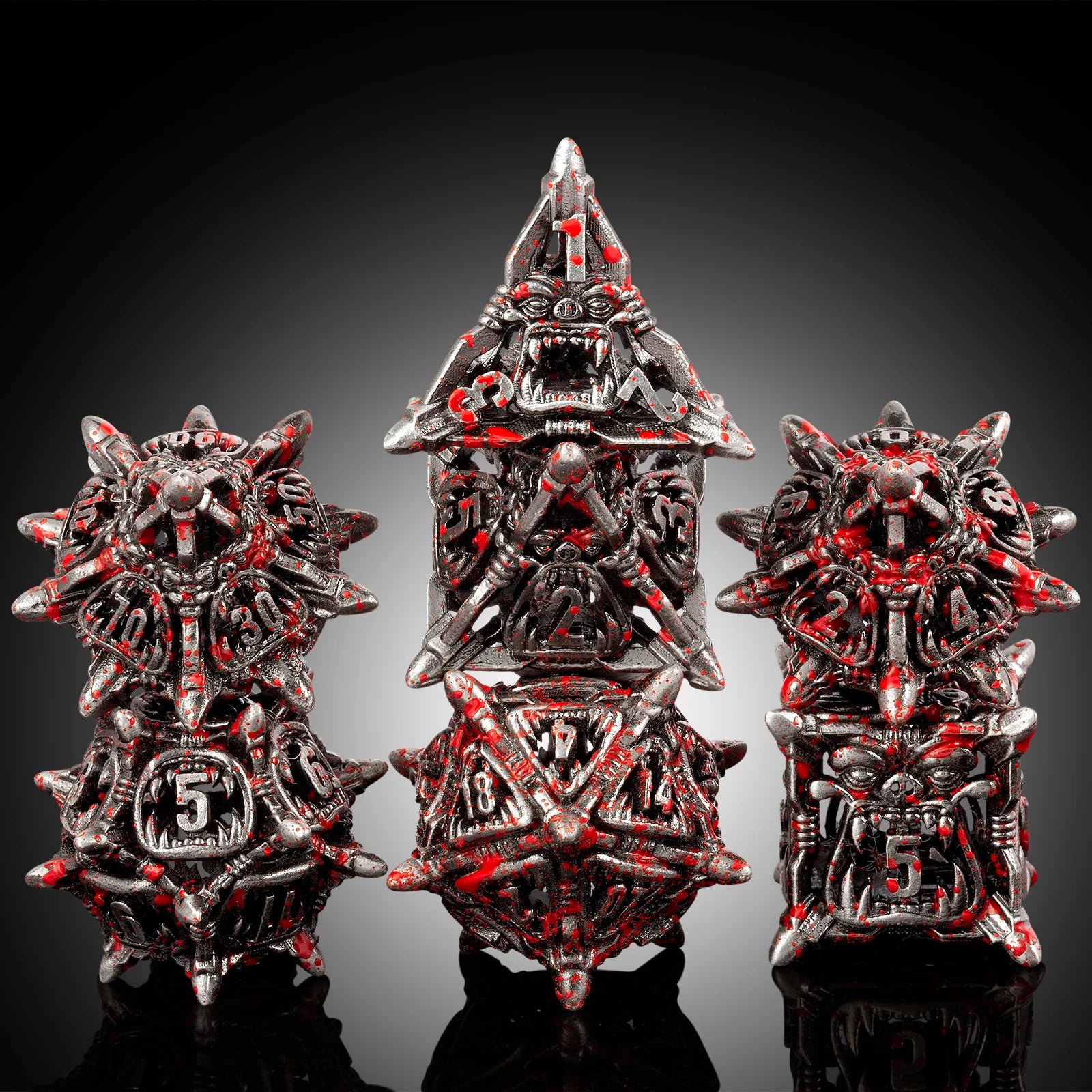 Factory Customized Wholesale New Mimic Dnd Dice Polyhedral Metal Dice Set D&D D4 D6 D8 D10 D12 D& RPG Dice Sets for Table Game