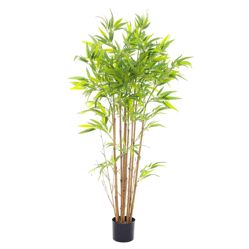 7086 1.4m Indoor Decorative Artificial Bamboo Tree Plastic Wire Frame Silk Fabric Leaves 3.6kg Yongyue Home Decor 9 Blades