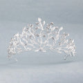 New Bridal Orchid Diamond Crown Headdress Luxury European White Wedding Dress Accessories Adult Ceremony Beauty Pageant Crown
