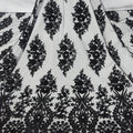 HY2052 Top Beautiful Black 3d Flower Crystal Stones Lace Fabrics With French Sequins Lace Fabrics for Beaded Wedding Dress