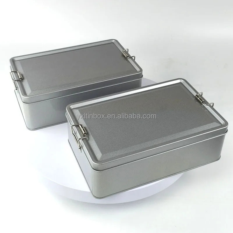 220*140*70mm Food Grade Tin Box Rectangular Biscuit Cookie Cake Chocolate Bread Chewing Gum Recycled Materials Sugar Lock Buckle