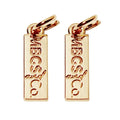 Waterproof Rectangle Letter Gold Pendant Jewelry Fitting Zinc Alloy logo Charms Accessory for Keyrings