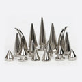 Silver Cone Bullets Studs and Spikes Craft Metal Punk Sharp Garment Rivets for Bag Shoes Dog Collars Leather Handcraft