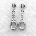 Sterling Silver 5*7mm Semi Mount Stud Eardrops Empty Frame Support Blank Setting S925 Base Without Center Stone DIY for Inlay