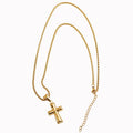 Wholesale Punk Style 18K Gold Plating Jesus Cross Necklace Stainless Steel Link Chain Cross Pendant Necklace