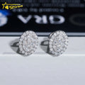 Fine Jewelry Iced Out Oval Shape Hip Hop Pass Diamond Tester 925 Sterling Silver Moissanite Stud Earrings