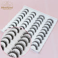 Abestyou 20 Pairs 3d Faux Mink Short Individual Lashes Wholesale Bulk Fake Full Strip Fluffy Short Natural Thin Fake Eyelashes
