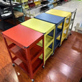 3-Tier Rolling Cart Utility Storage Holders Dual Peg Boards Art Craft Trolley Adjustable Shelf Height Storage Racks