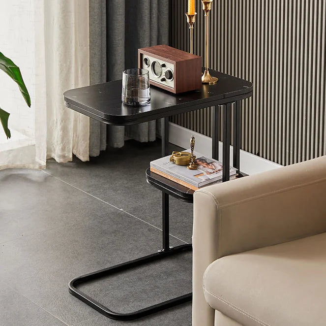 Nordic Style Metal Corner Coffee Table Minimalist Living Room Furniture with Home Decor for Small Sofa Side Desk
