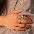Chris April in Stock Fashion Jewelry 316L Stainless Steel PVD Gold Plated Finger Rings