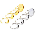 10pcs 8/10/12//14/16/18/20mm Stainless Steel Gold Plated Adjustable Ring Settings Blank BaseFit 8-25mm Glass Cabochons Bezels
