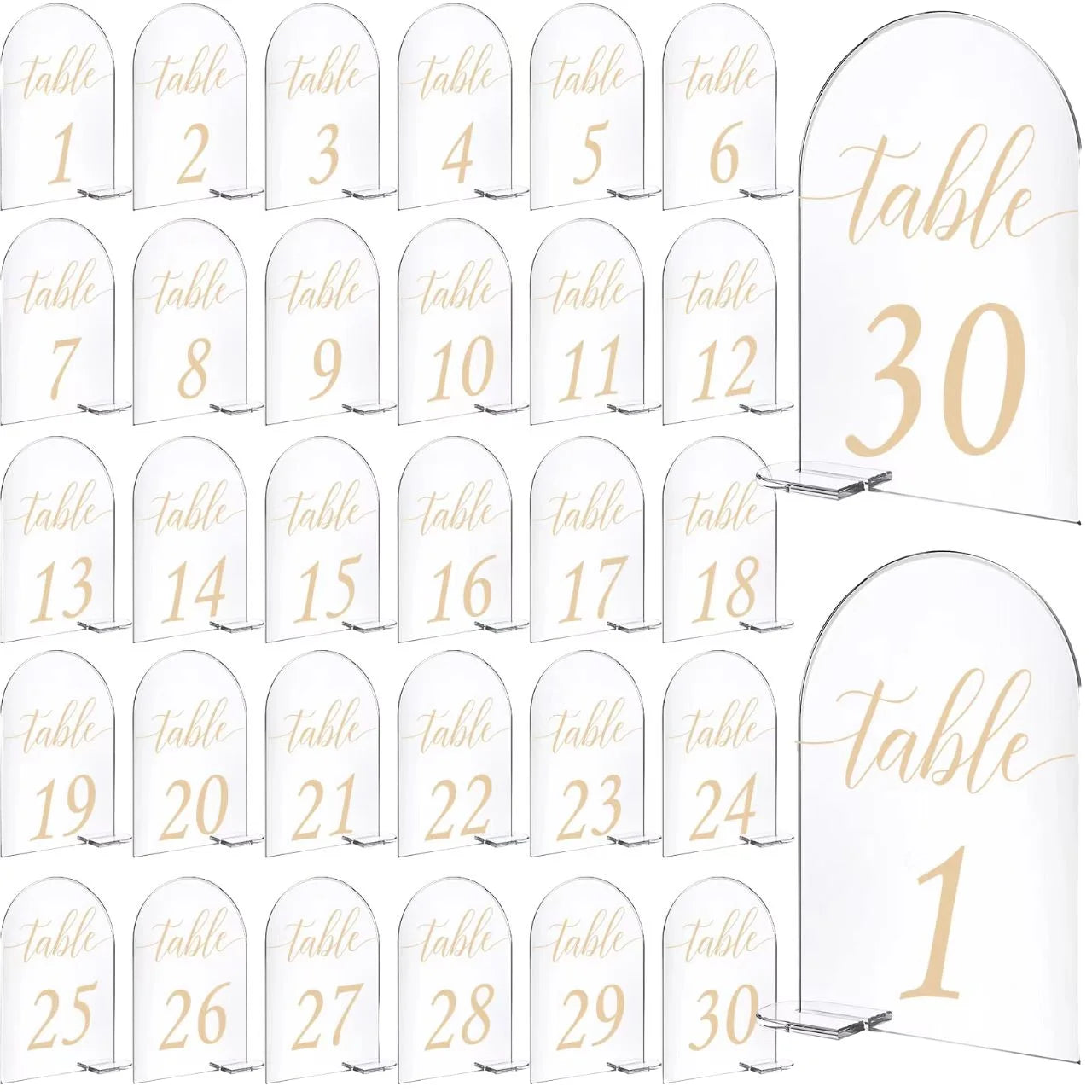 Wholesale Modern 10X15cm Clear Acrylic Wedding Table Number Holders Arch Place Sign Table Centerpieces Place Cards for Parties