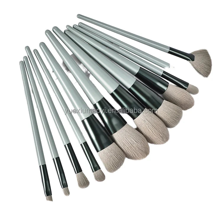 13-Pcs Professional Makeup Brush Set Multi-Color Foundation Brushes Multi-Use Eye Brushes Private Label Bag