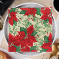 SENWEN Red Flower Printed 2-ply Dinner Napkins Bag Table Decoration Virgin Wood Pulp Eco-friendly Disposable Birthday Party