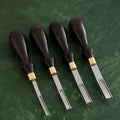 Professional French Style Edge Beveler Leather Skiving Thinning Trimming Tool Ebony Handle Convex Grind Leather Craft Tools