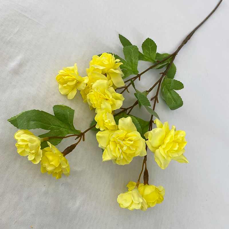 Multicolor-Yellow Modern Style Artificial Flower Decoration Mariage Camellia Flower