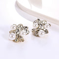 2023 Hot Sale Full Diamond Glass Geometric Drop Earrings Vintage Women Pearl Stud Earrings