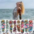 Dazzling Black White Buddha Temporary Tattoo New Style Full Arm Waterproof Sweat-Simulation Series Customizable Tattoo Stickers