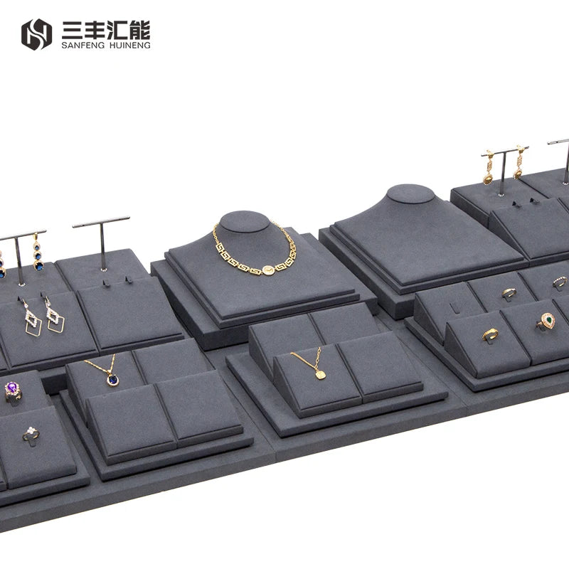 Direct Sales From Luxury Jewelry Manufacturers Custom Logo Luxury Business Jewellery Display Set Brown Jewelry Container Design