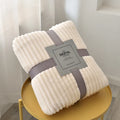 Aoyatex Wholesale 100% Polyester Fleece Blanket Solid Reversible Stripes Chunky Plush Flannel Blanket European Character Fleece