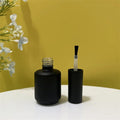 Free Sample 15ml Frosted Matte Black Empty Glass Uv Gel Nail Polish Bottle with Brush