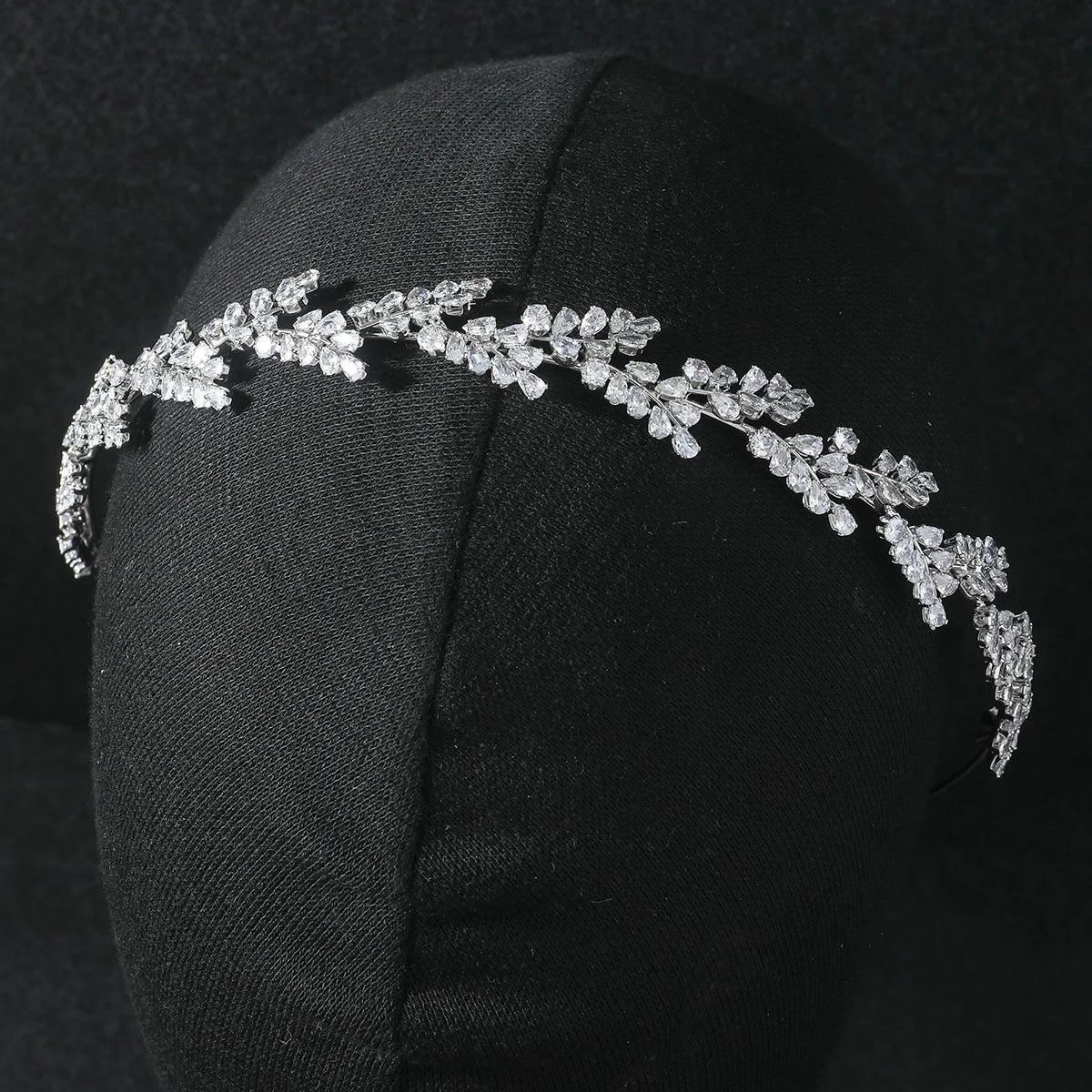 SLBRIDAL Luxury Flexible Cubic Zircon Bridal Tiara Headband Wedding Bridesmaids Crown CZ Hair Accessories Women Party Jewelry