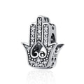925 Sterling Silver Hand of Fatima Clear Zircon CZ Beads Fit Original Charm Women Bracelet DIY Jewelry Party Gift SCC225