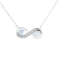 Lucky Infinity Abalone Shell 8 Word 925 Silver Pendant Necklace Elegant Simple Clavicle Necklace for Women Fashion Jewelry