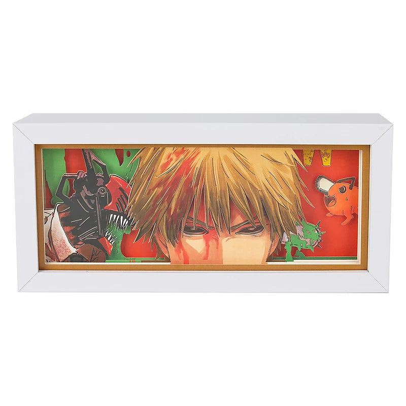 3D Flip Denji Anime Character Poster Cartoon Gift Idea Anime Picture LED Light Box for Decoration LED Light Box Frame