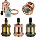 Vintage Metal Light Sockets 250V 4A CE Certified E26/E27 Screw Thread Bulb Holders with No Switch