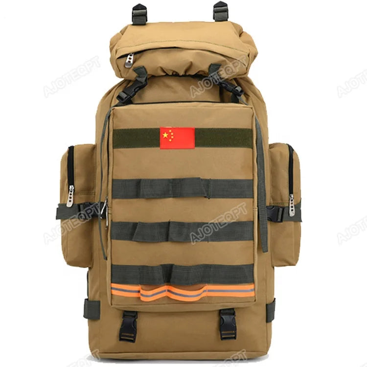 AJOTEQPT Unisex 60L Camouflage Big Capacity Waterproof Polyester Hiking Backpack for Training Camping Outdoor