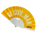 Personalized Nylon Fabric Eco-Friendly Mascot Style Hand Fans with Custom Logo 23cm Plastic Folding Fans for Promotional Use