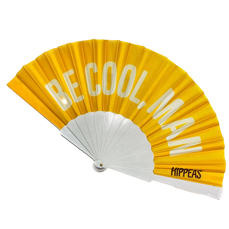 Personalized Nylon Fabric Eco-Friendly Mascot Style Hand Fans with Custom Logo 23cm Plastic Folding Fans for Promotional Use