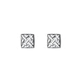 18k Gold Plated Cutout Earrings S925 Sterling Silver Square Braided Knot Hollow Stud Earrings