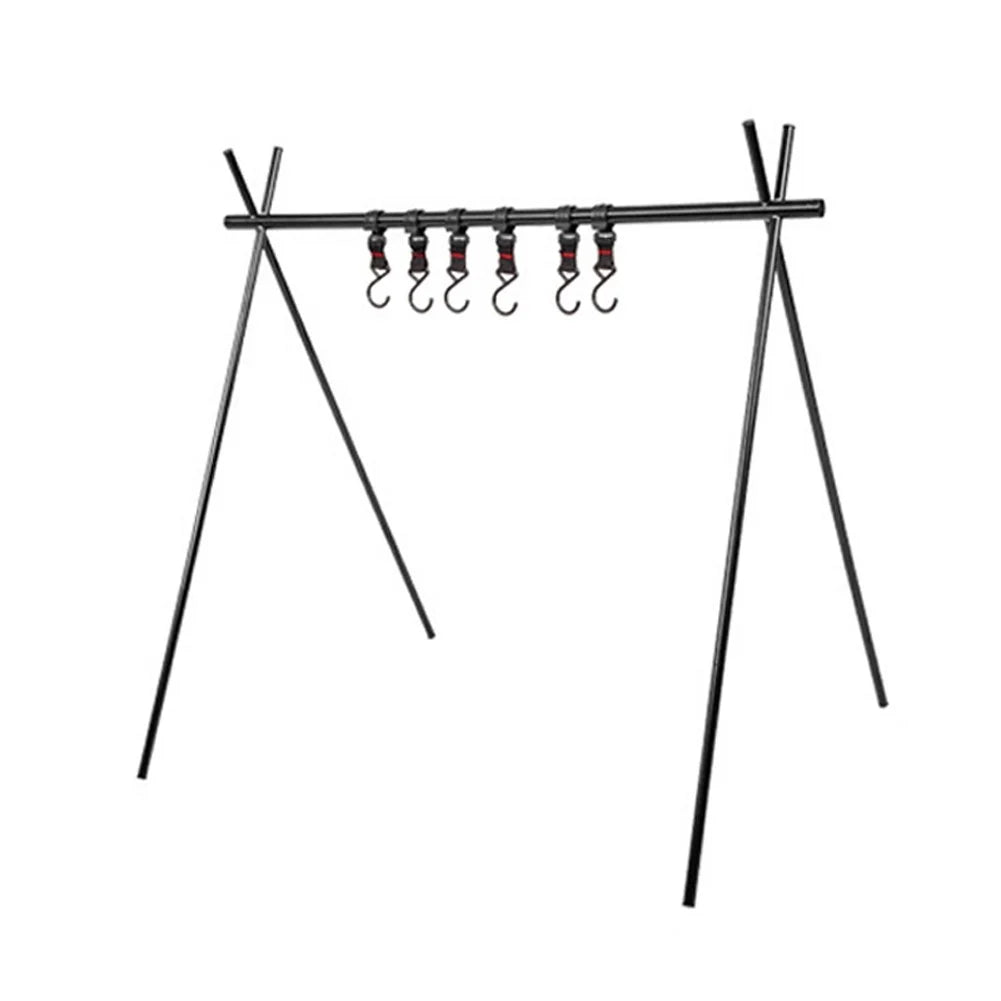 Outdoor Tent Camping Aluminum Portable Tripod Folding Shelf Tourist Drying Rack Camping Hanger