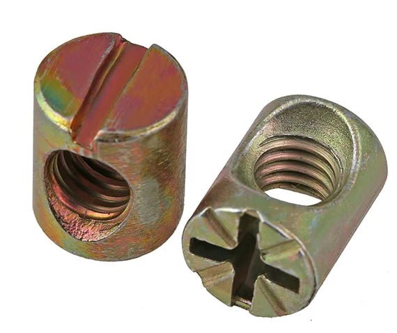 M6 M8 M10 Zinc Plated Bolts Cross Dowel Slotted Furniture Hammer Barrel Nuts for Beds MegaBDM