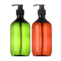Wholesale PET Plastic Lotion Pump Bottle Amber Green 300ml 500ml Capacity Shampoo Hand Sanitizer Packaging Screen Printing