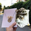 Popular Quinceanera Acrylic Invitation Card Sweet 16 with Mailing Envelope Wax Seal Sticker and Plants