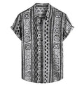 Summer New Casual Trend Shirt Men's Short Sleeved 3D Digital Printed Shirt Vintage Clothing