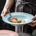 Customized Eco-Friendly Luxury Dinnerware Set Food Grade Matte White Black Pasta Soup Plate Wide Deep Ceramic Plate Eco-Friendly