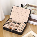 Wholesale Custom Logo PU Leather Small Travel Jewellery Organizer Case Boxes Portable Ring Earring Necklace Storage Jewelry Box