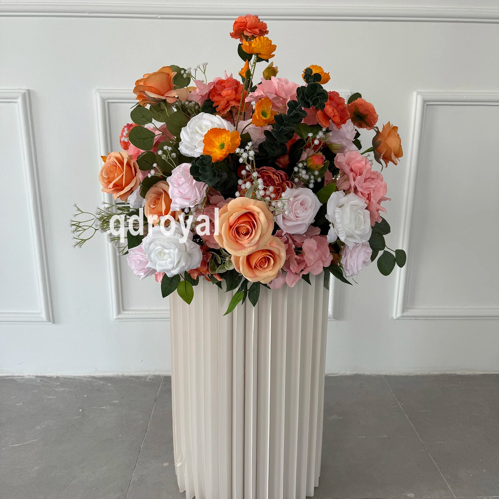 Artificial Tropical Flower Ball Red Orange Center Pieces Wed Floral Centerpiece & Table Decorations for Wedding Table Decoration
