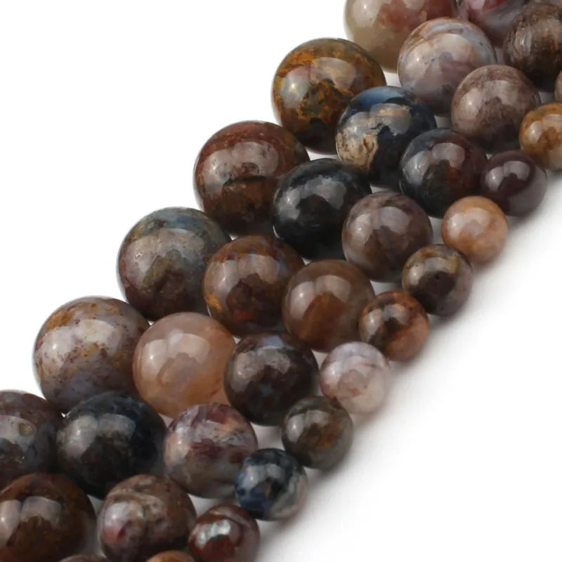 7.5Inch Wholesale 6/8/10/12MM Natural Pietersite Stone Round Loose Beads for Jewelry Making
