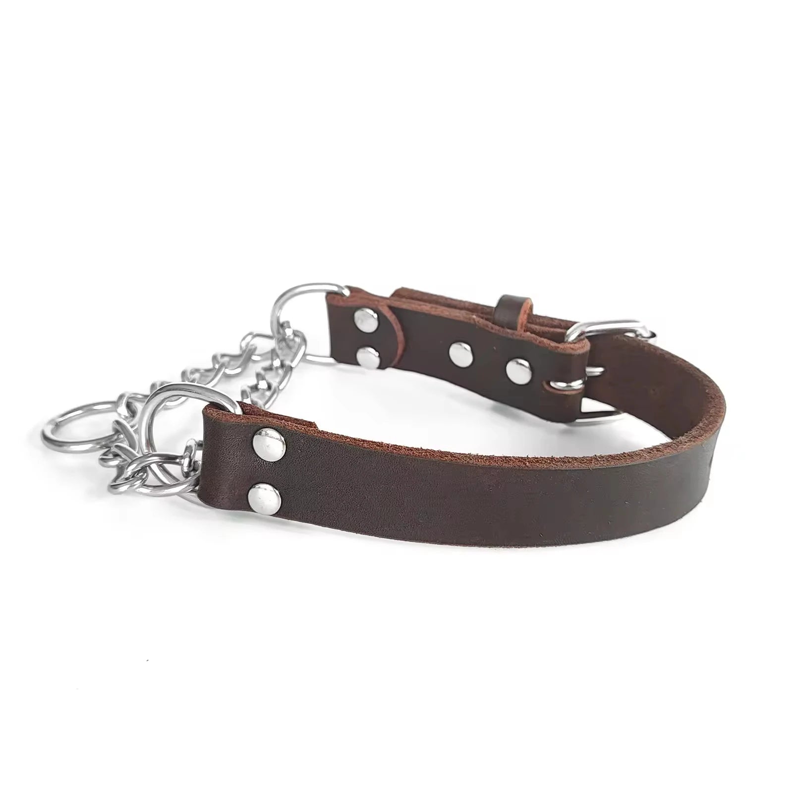 2024 New Luxury Genuine Leather Dog Collar Adjustable Soft and Durable Pet Collar with Premium Metal Buckle for Dogs
