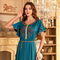 ODM BA7029  Eid Al-Adha Robe  Dubai Turkey  Solid Color Simple Kaftan Abaya