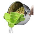 Kitchen Accessories Plastic and Stainless Drain Basket Pot Side Drainer for Wash Rice Fruits Noodles and Vegetables