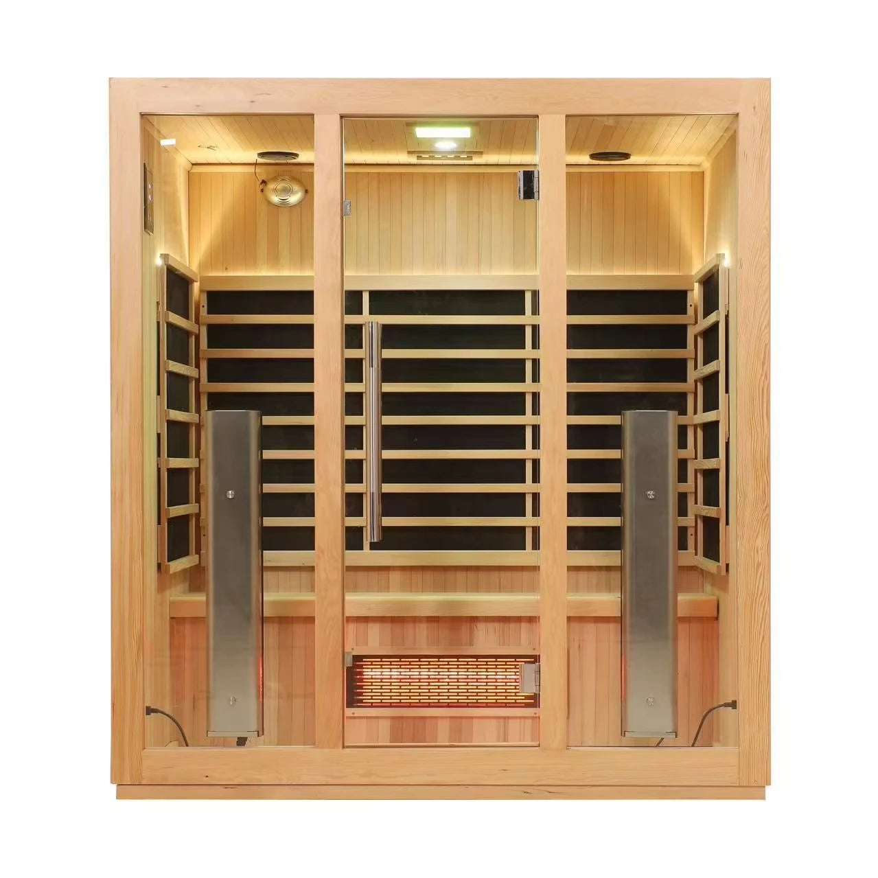Luxury Additional Heating Solid Wood Far Infrared Dry Indoor 4 Person Infrared Sauna Rooms