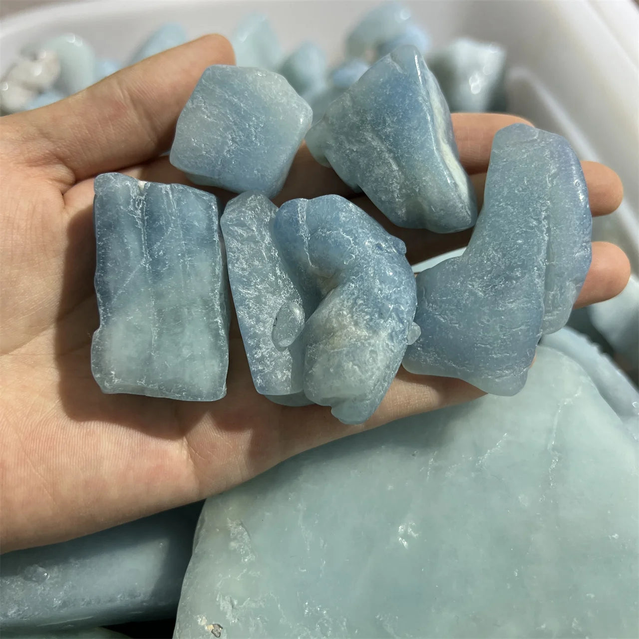 Natural Crystal Raw Mineral Blue Gemstone Healing Quartz Rough Aquamarine Stone for Sale