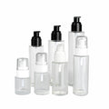 Skin Care Toner 30ml 50ml 60ml 100ml 120ml Frosted clear Glass Bottle with Plastic Lotion Pump